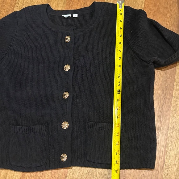 GAP 100% Cotton Black Crewneck Cardigan Lady Jacket Size Large - Picture 9 of 11